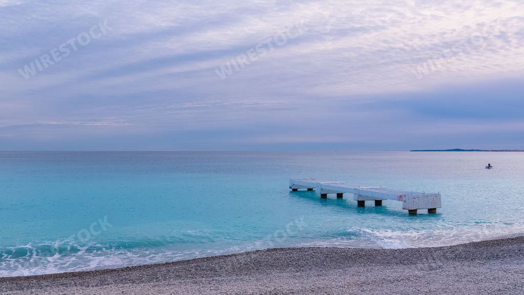 Nice in the French Riviera, view of the sea on the promenade des Anglais