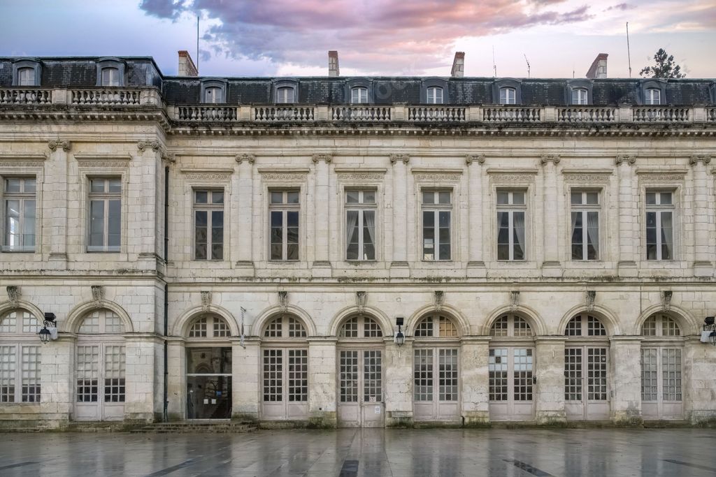 Bourges, medieval city in France, old houses in the historic center