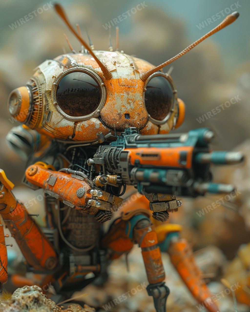 An AI generated illustration of an adorable extraterrestrial creature in an alien environment