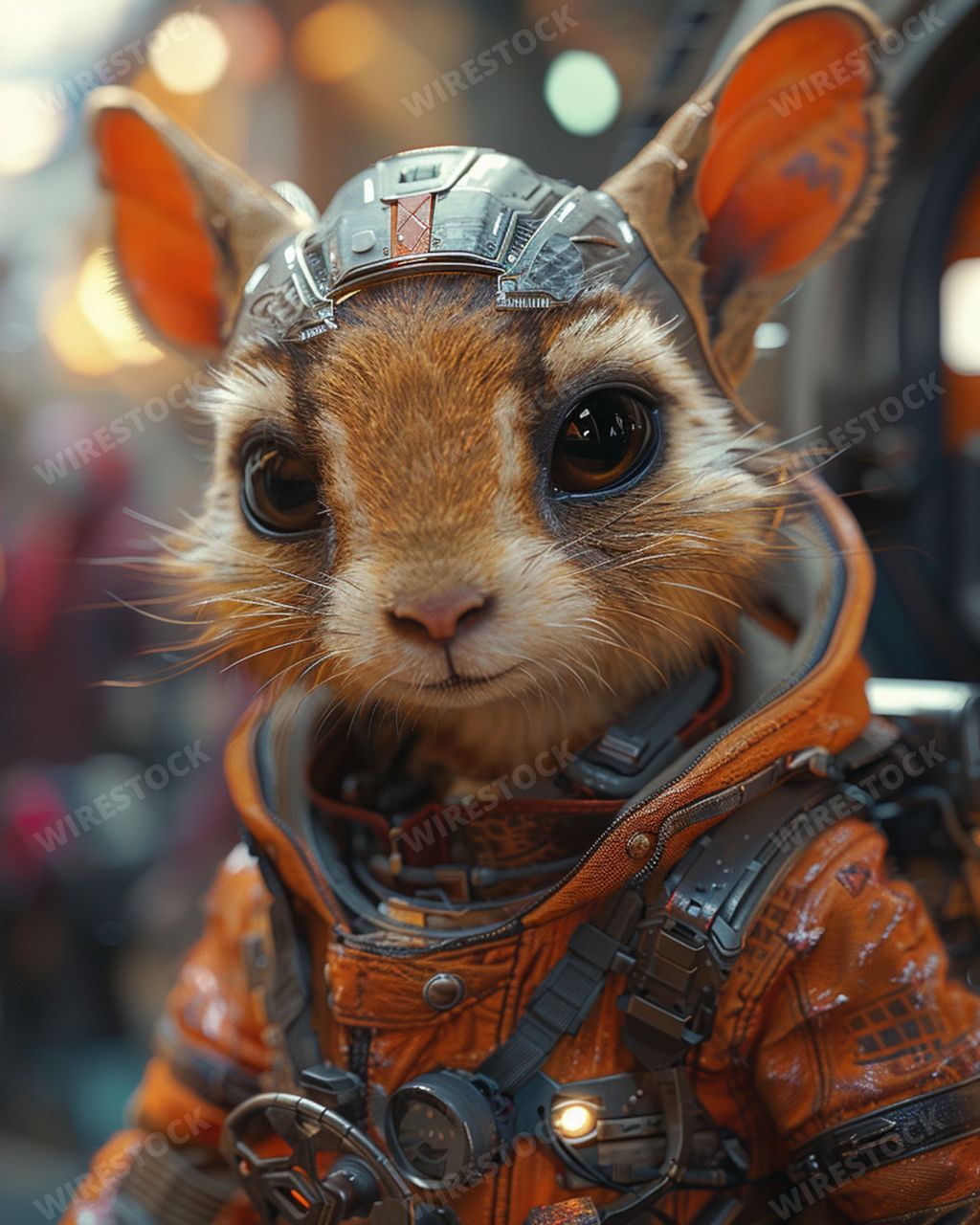 An AI generated illustration of A cyber hamster in an astronaut costume