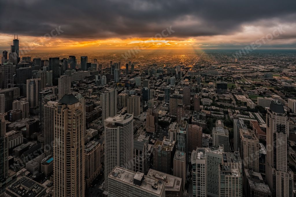 a photo from birds eye view on night new york city