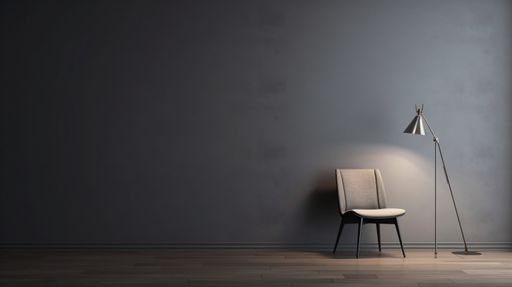 An AI generated illustration of A modern lamp is placed beside a stylish armchair