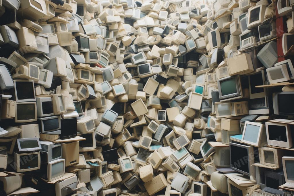 An AI illustration of A room full of old computers