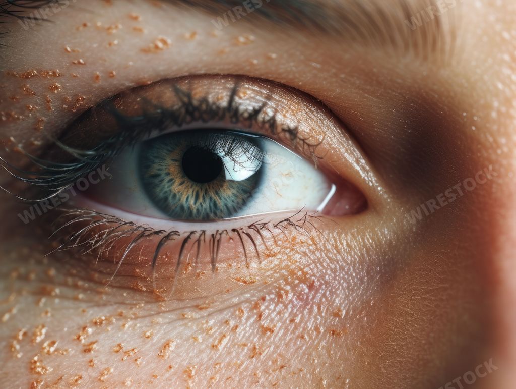 A close-up of a green eye of a beautiful woman - Ai generated