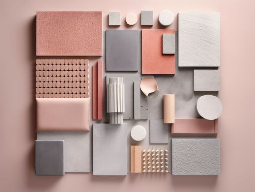 An AI generated illustration of a simple moodboard inspiration design in a pastel color palette