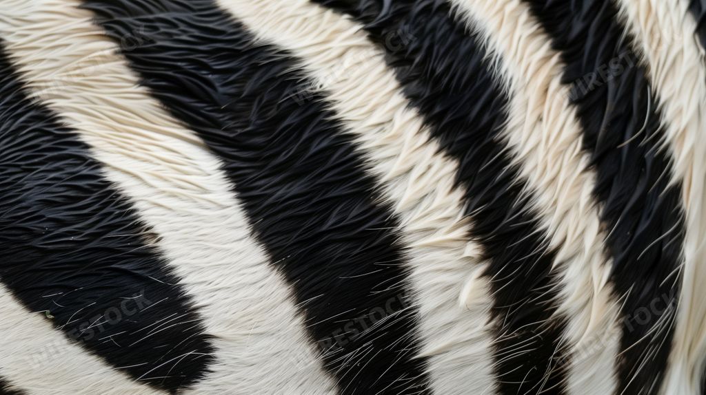An AI generated illustration of a zebra's fur texture