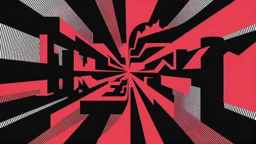 An AI generated illustration of modern abstract background, black and red colors in surrealistic style