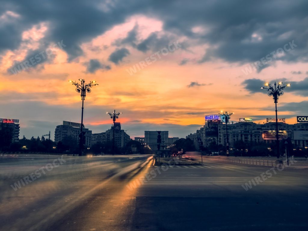 A beautiful shot of the Unirii square in Bucharest, Romania