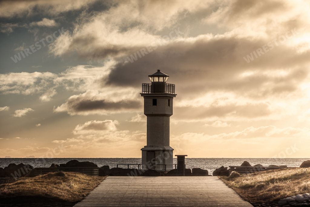 The Old Akranes Lighthouse in Akranes, Iceland