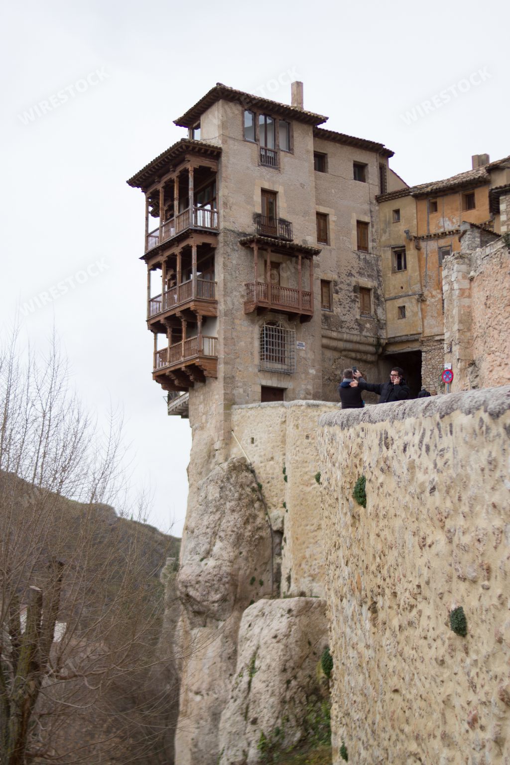 The Hanging Houses of Cuenca Cuenca Spain on a cloudy day