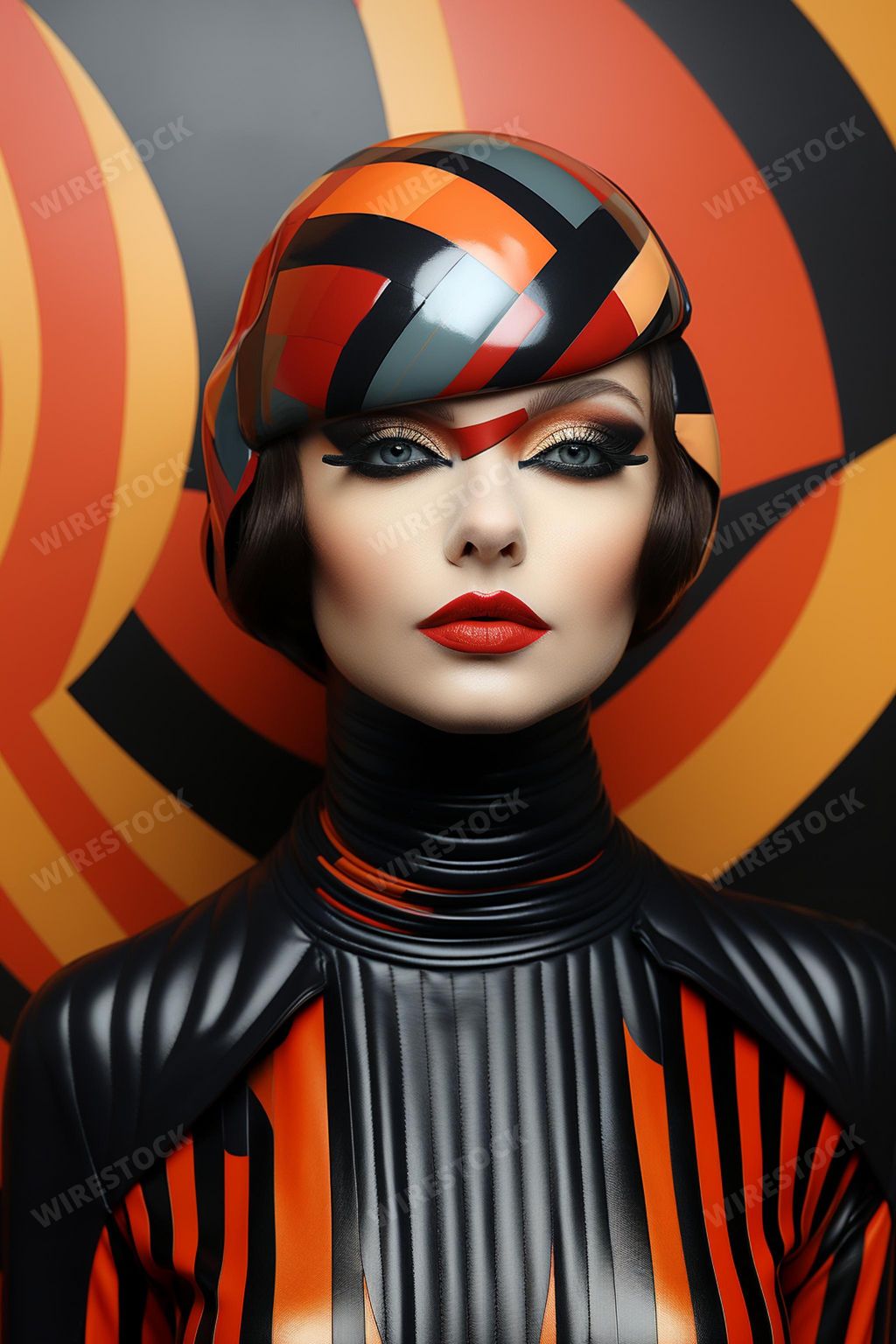 An AI generated illustration of an attractive female wearing a hat  with a bright background