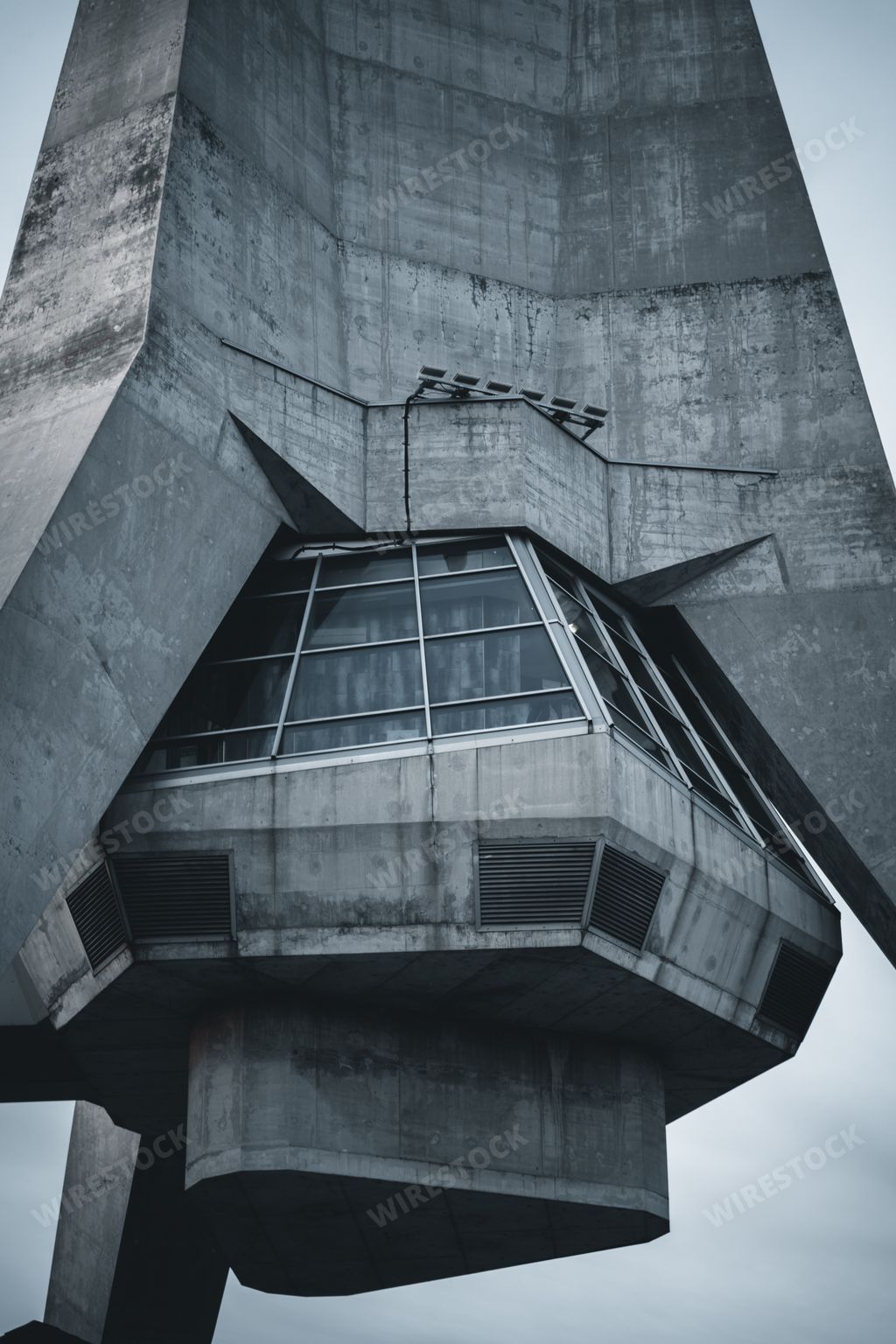 A vertical shot of the Avala Tower in Belgrade, Serbia
