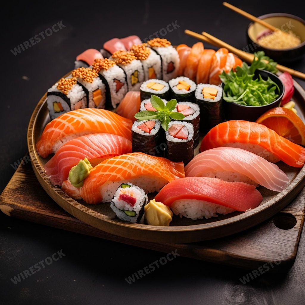 輝く高品質な AI generated sushi of array tantalizing A of illustration 趣味・スポーツ・実用