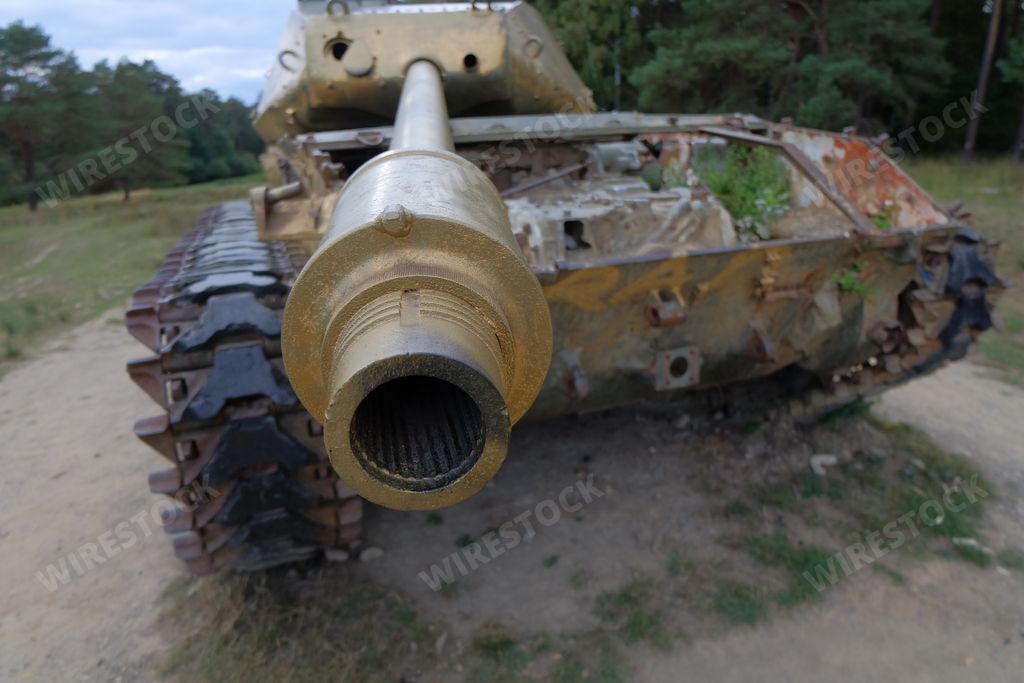 A closeup shot of a rusty old tank