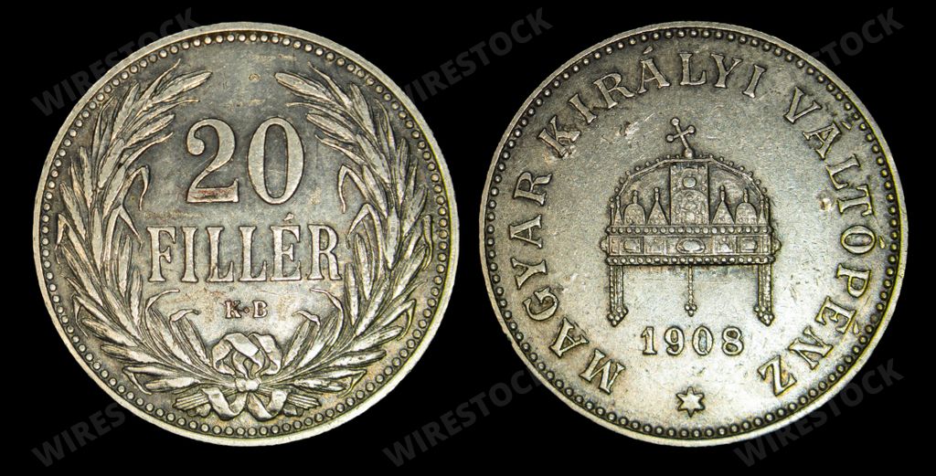 A closeup view of Austria-Hungary filler coin