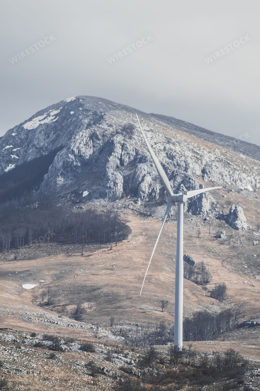 A wind energy converter in a mountainous area