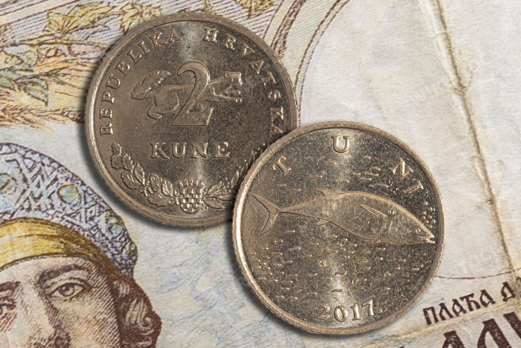 Croatian Kuna coin obverse and reverse. Official currency of Republic of Croatia before switching to Euro on 1st of January 2023
