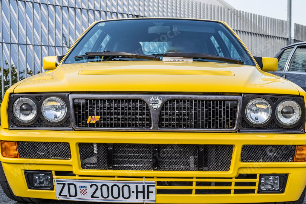 Zadar, Croatia, 3.27.2022. Beautiful Lancia delta HF integrale, legendary italian muscle car displayed on classic car exhibition