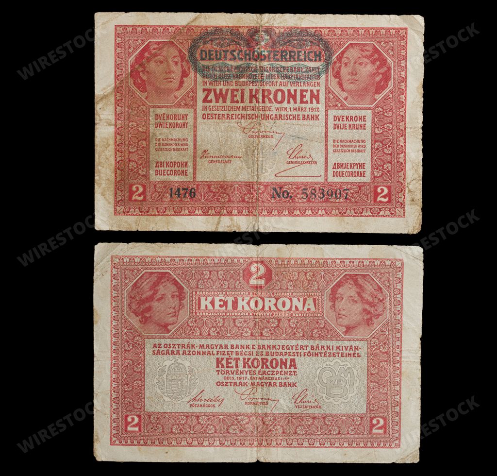 An old Austria Hungary krone banknote.