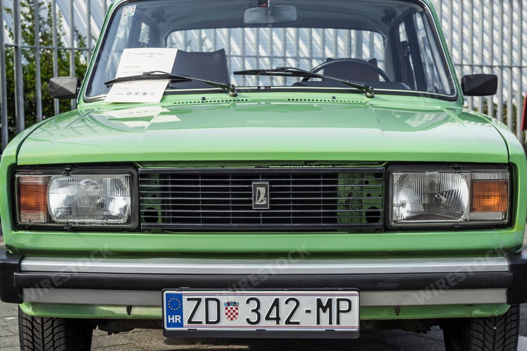 Zadar, Croatia, 3.27.2022. Lada VAZ 2105 known as Lada Riva, classic Russian compact sedan from the 1980's