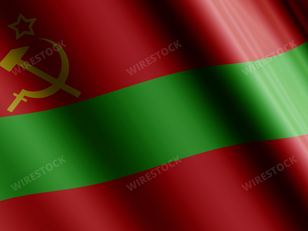 A 3D rendering of Transnistria flag, Pridnestrovian Moldavian Republic proto state