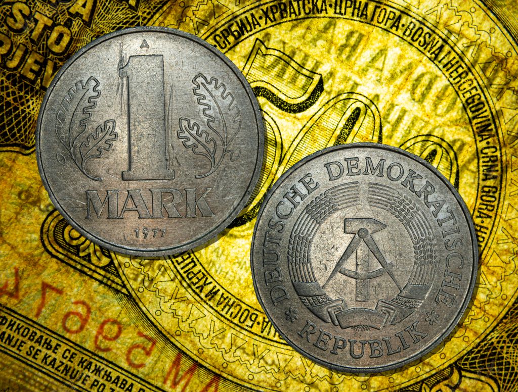 Two East germany mark coin, DDR