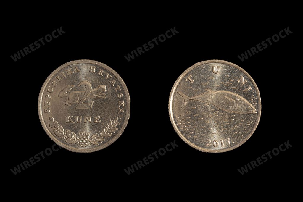 Croatian Kuna coin obverse and reverse. Official currency of Republic of Croatia before switching to Euro on 1st of January 2023