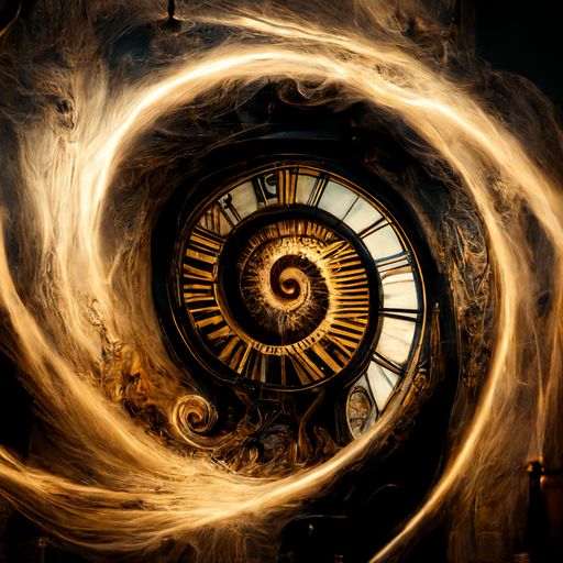 Illustration of surreal spiral clock - eternity, time travel concept ...