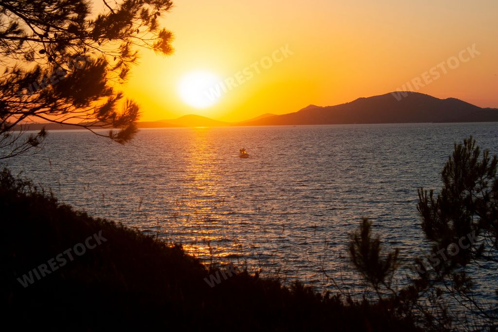 A beautiful sunset on the Dalmatian coast in Croatia