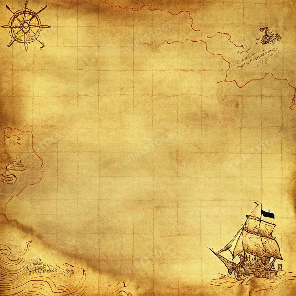 An old blank pirate nautical treasure map background