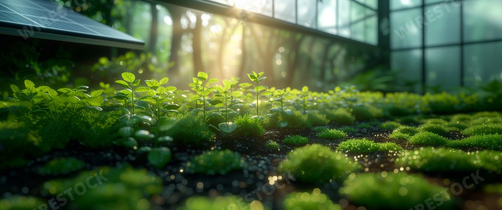 An AI generated illustration of Sunlight filters through the lush foliage, casting a radiant glow on a serene garden
