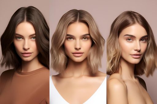 An AI generated illustration of three young female  with minimalistic makeup