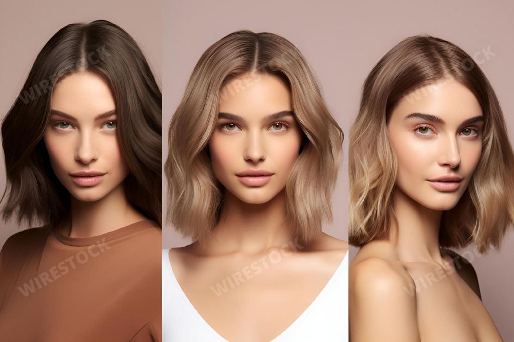 An AI generated illustration of three young female  with minimalistic makeup