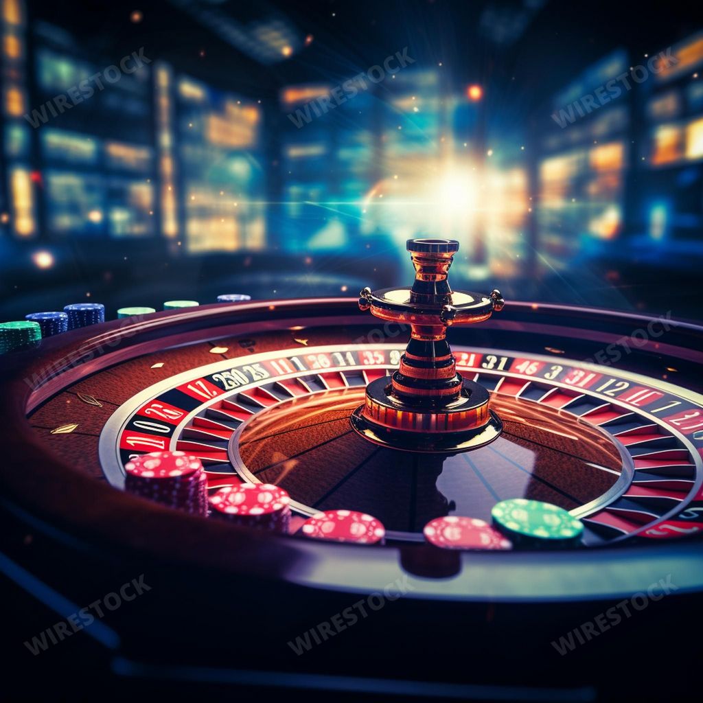 An AI generated illustration of casino chips on a roulette wheel, with a soft light in the background