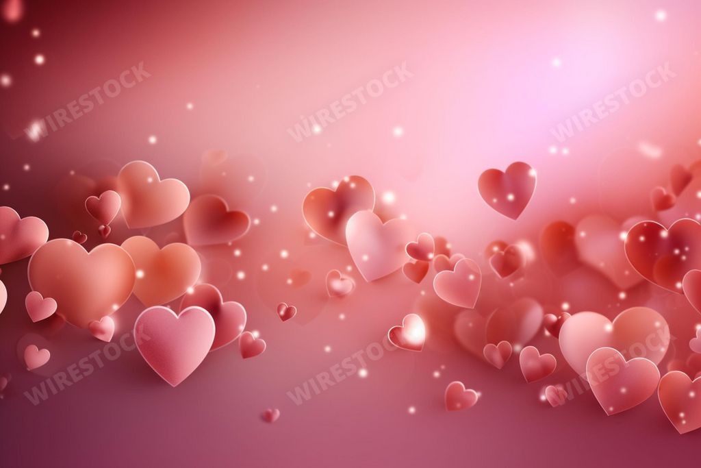 An AI generated illustration of pink hearts on a pink background