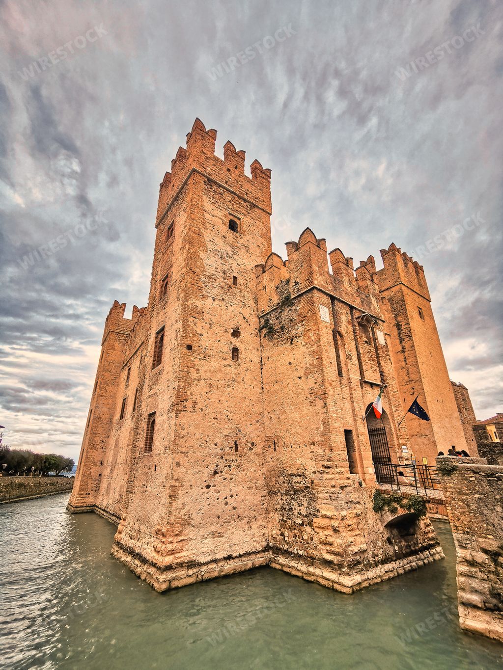 The historical Scaligero Castle from the Scaliger era on Lake Garda in Italy