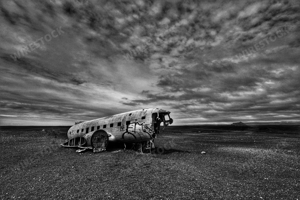 In 1973 a United States Navy DC plane ran out of fuel and crashed on the black beach at Solheimasandur, in the South Coast of Iceland.