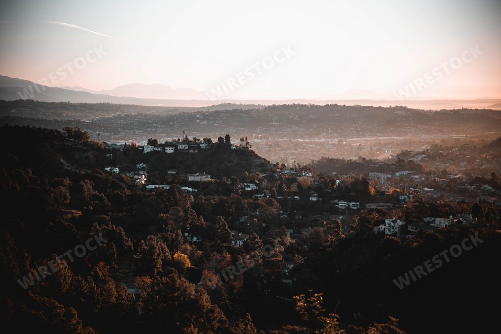 A beautiful sunrise over Hollywood Hills