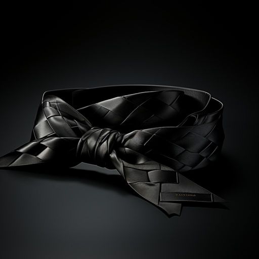 An AI generated illustration of a black classic bow on a dark background