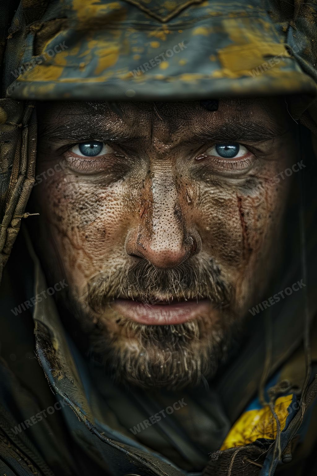 An AI generated illustration of A portrait of an elderly man showing facial wrinkles