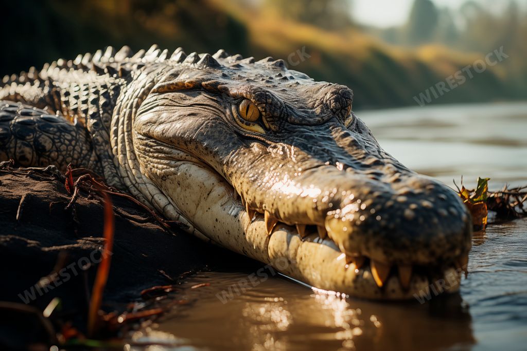 An AI generated illustration of the captivating allure of the crocodile's untamed magnificence