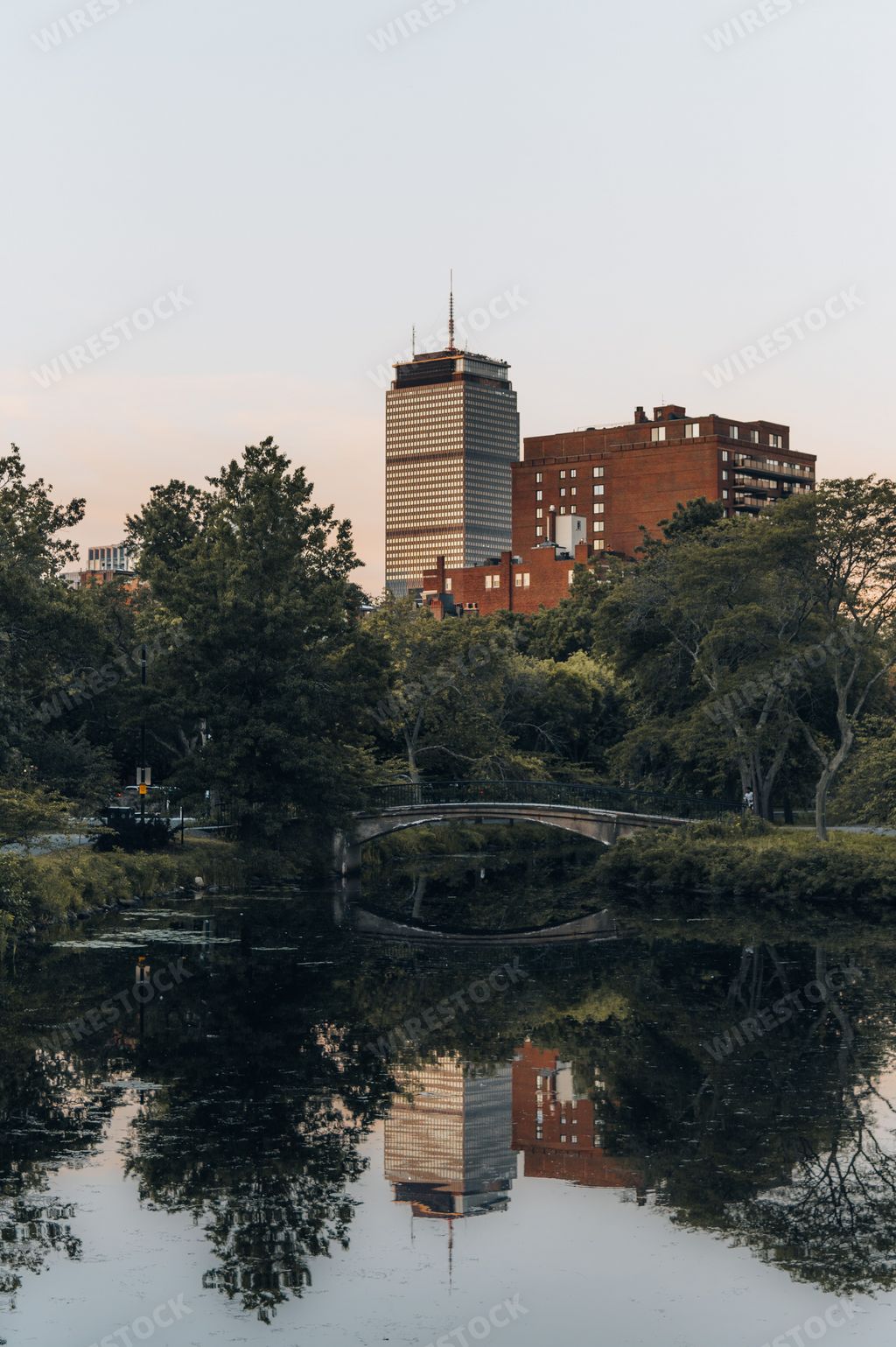A beautiful view of a sunset in Boston