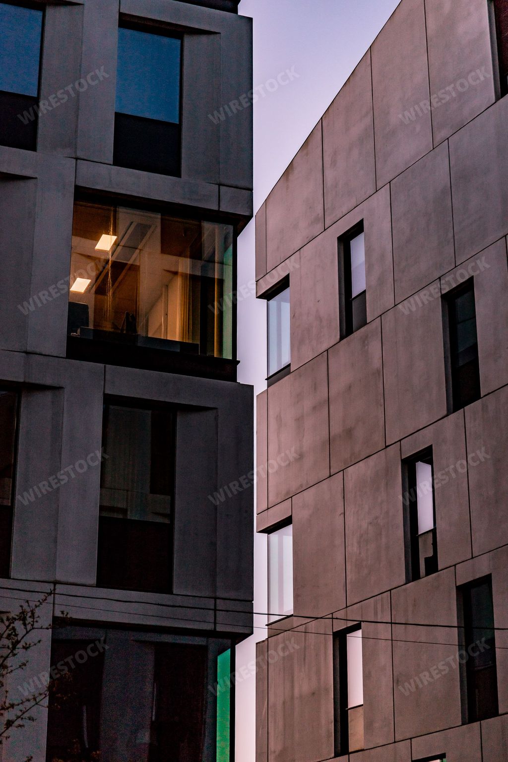 A vertical shot of modern apartment structures in Malmo Sweden