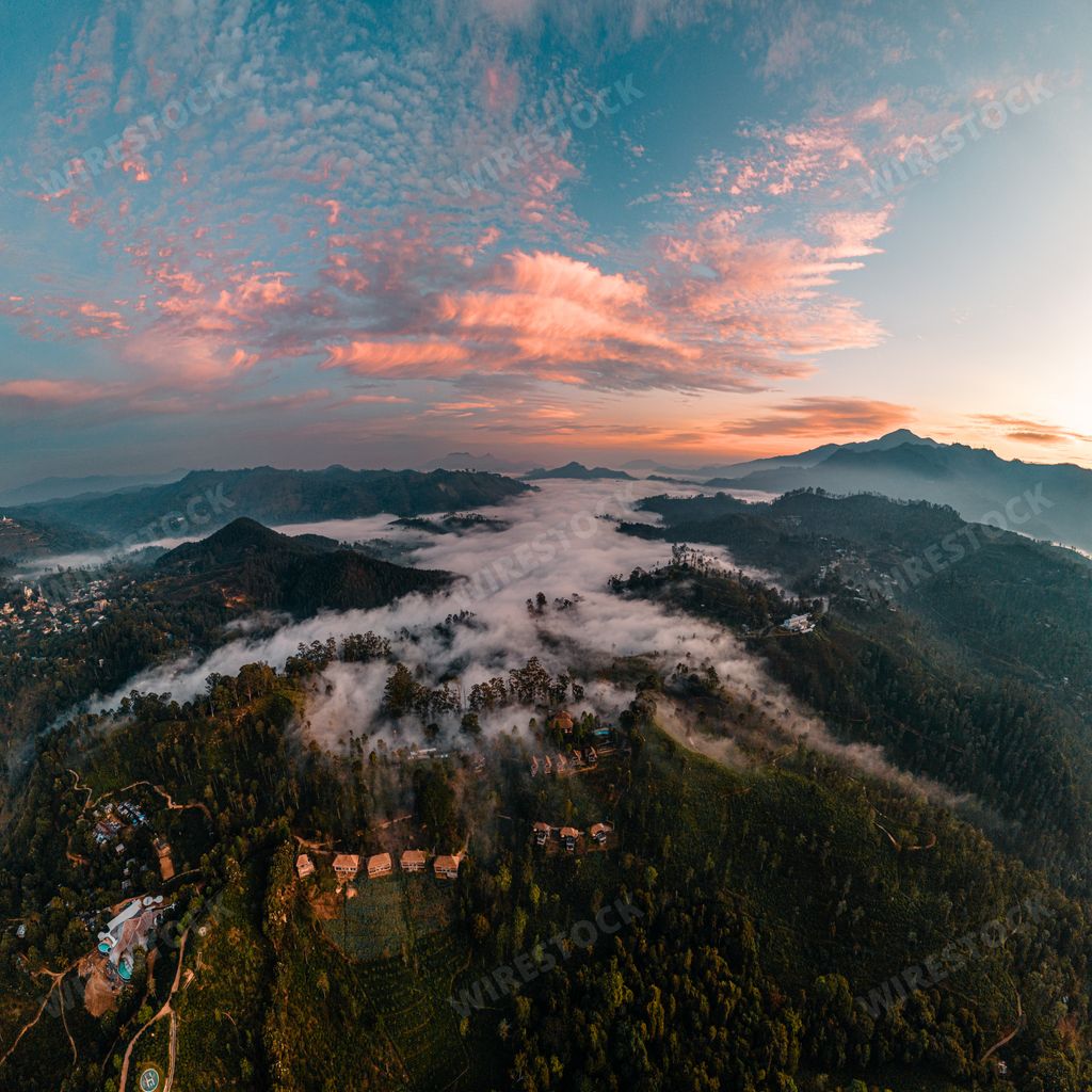 A scenic view of Little Adam's Peak in Sri Lanka during a beautiful sunrise