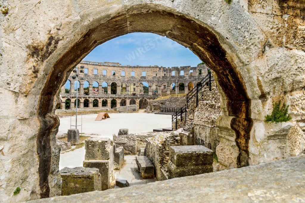A breathtaking shot of the Pula Arena Roman amphitheater in Pula, Croatia