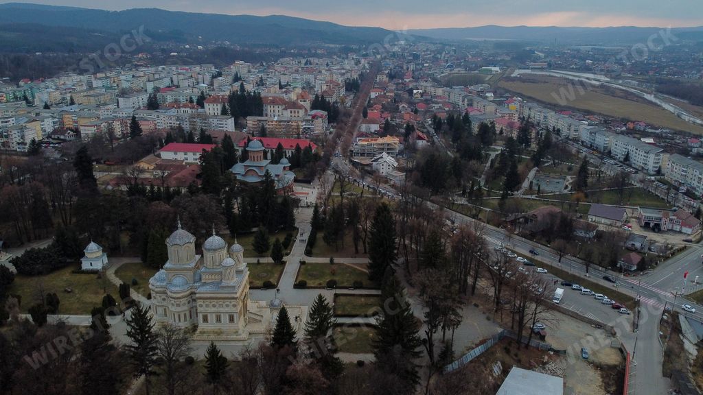 A beautiful high angle view of the cityscape with the buildings and the towers visible